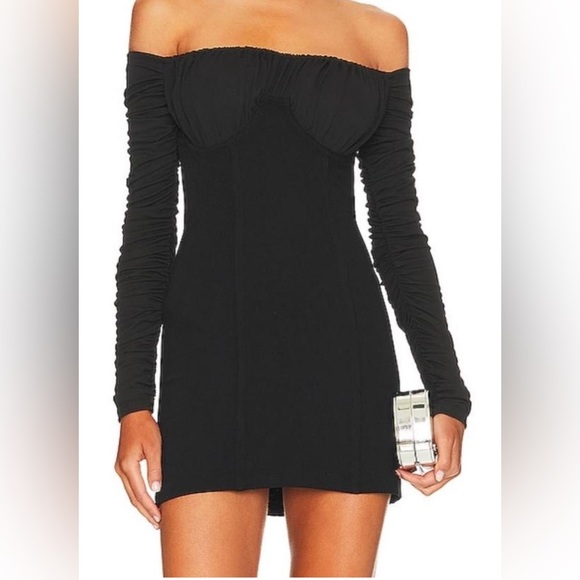 NWT Revolve NBD Carlota Black Off-Shoulder Mini Dress - Picture 1 of 12